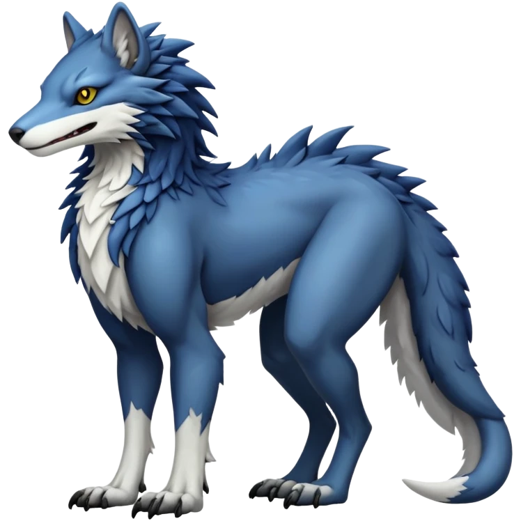 Sergal-Vernid-hybrid-animal-creature, full body emoji