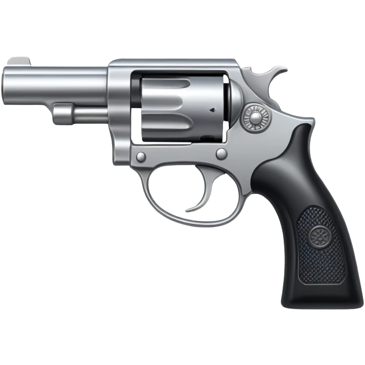 Classic pistol with black handle and silver barrel emoji