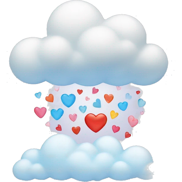A cloud with hearts emoji