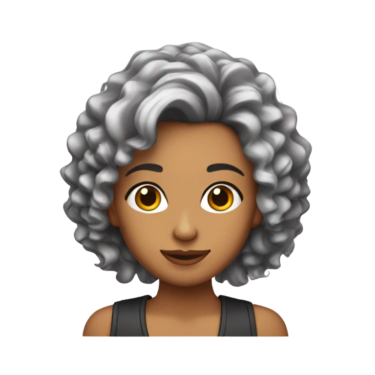 Chica de cabello rizado  emoji