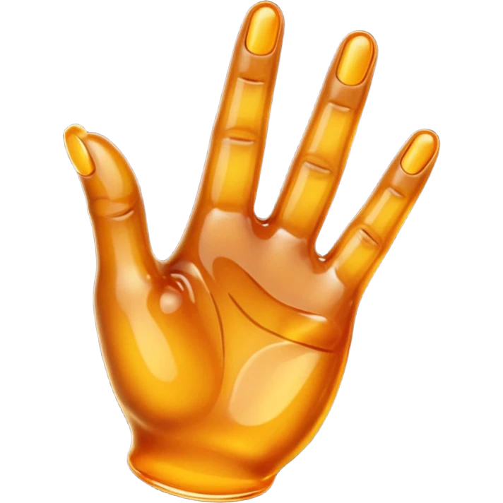 a hand with 2 fingers out and a sticky liquid on them emoji