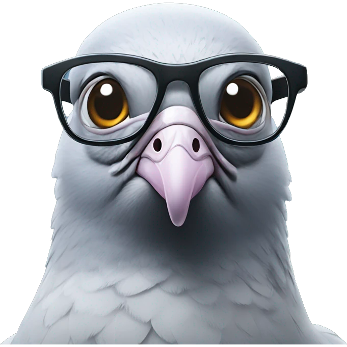 pigeon with glasses emoji