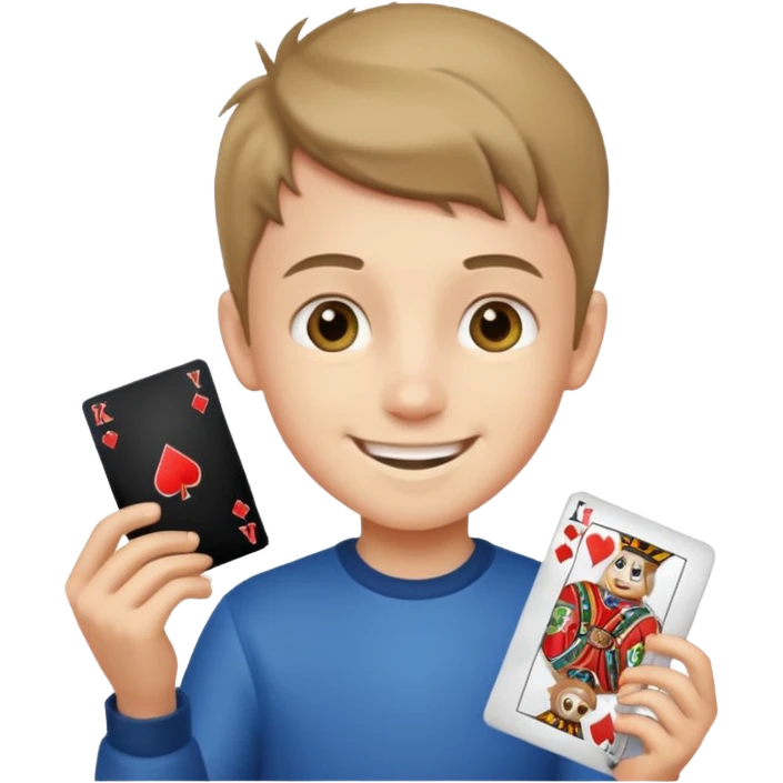 پسر کارت به دست emoji