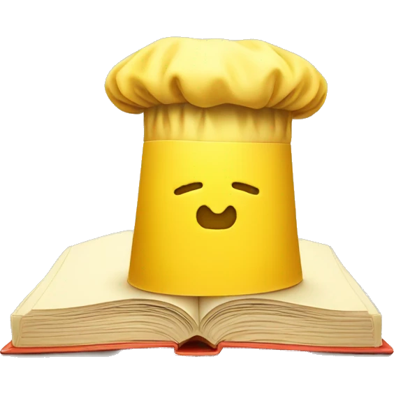 chef hat on yellow book emoji