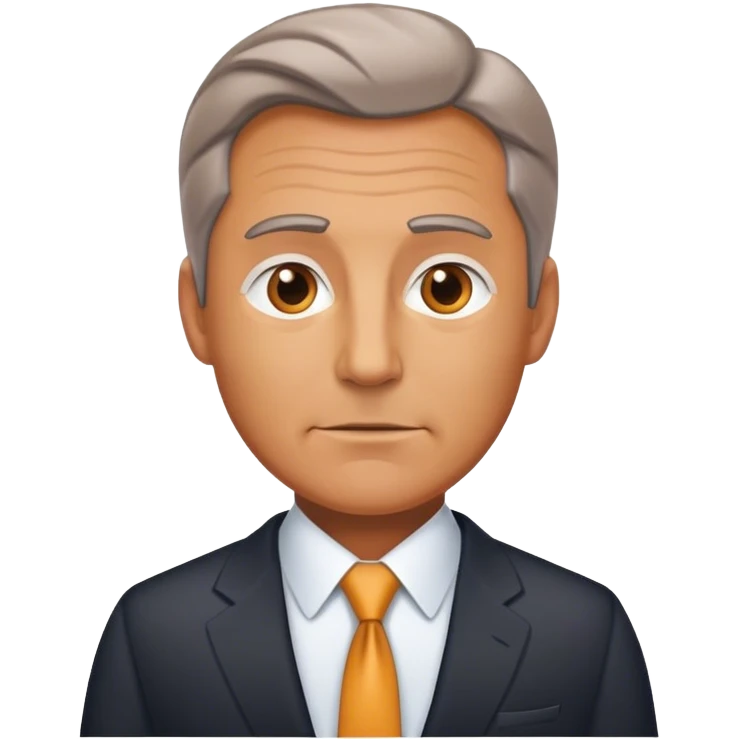 photorealistic middle age man business man in suit emoji