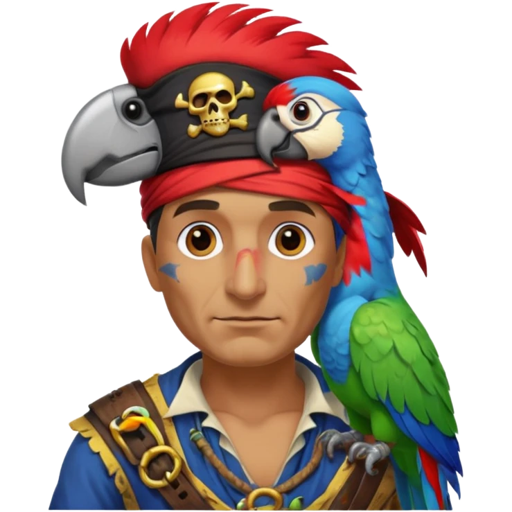pirate and parrot emoji