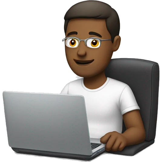 Tech guy with his laptop emoji