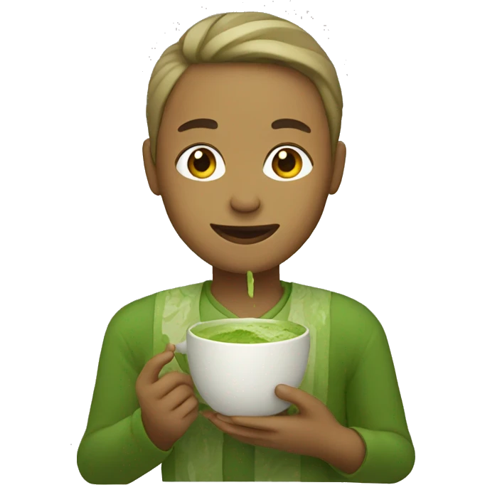 person holding matcha  emoji