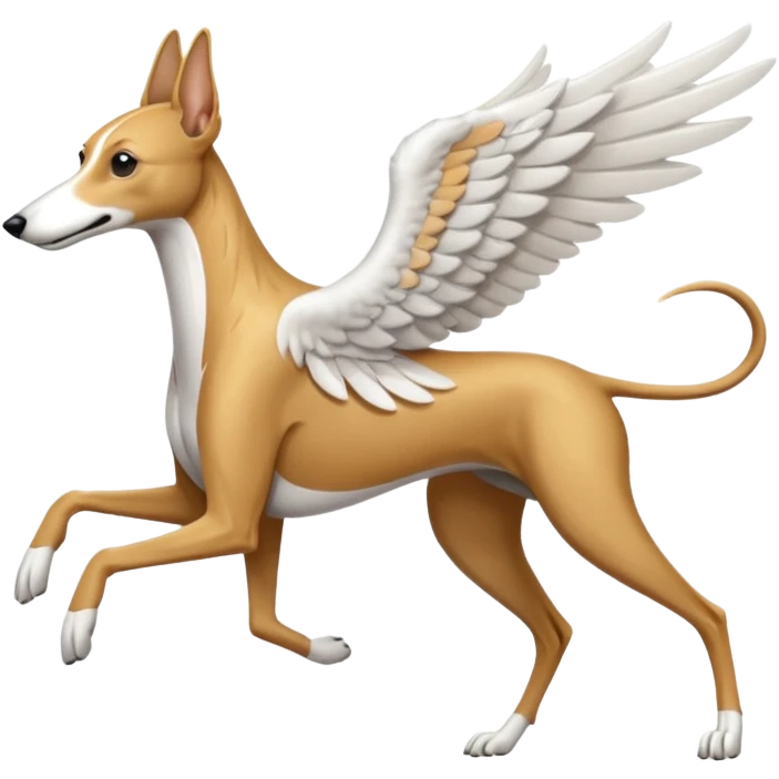 galgo con alas corriendo emoji