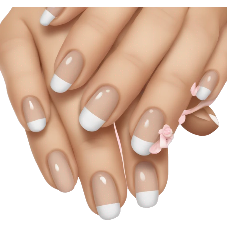 french tip nails emoji