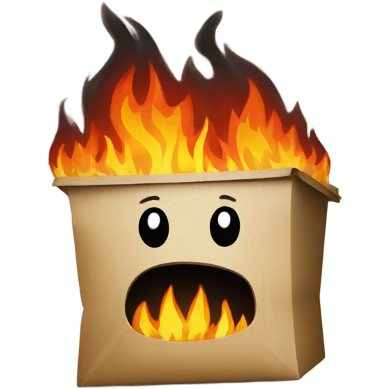 The letters DSM on Fire. Similar to a "Dumpster fire" emoji