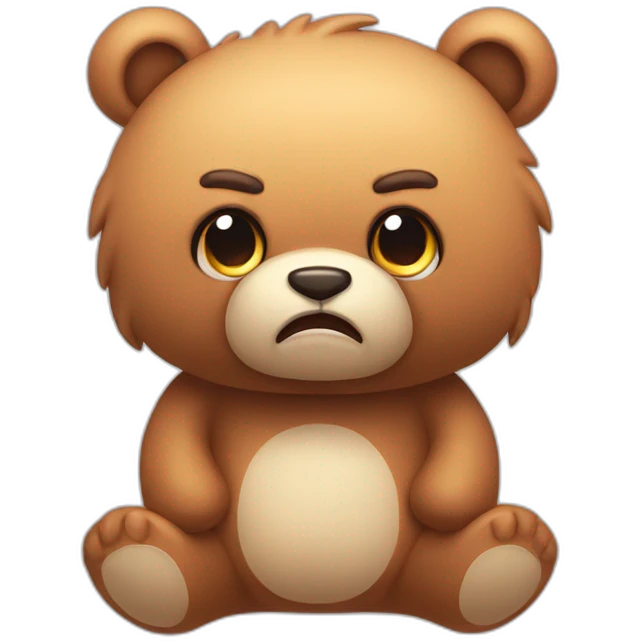 really angry cute cuddly bear toy emoji