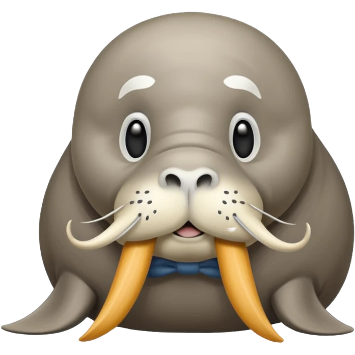 Cute walrus with whisker mustache emoji