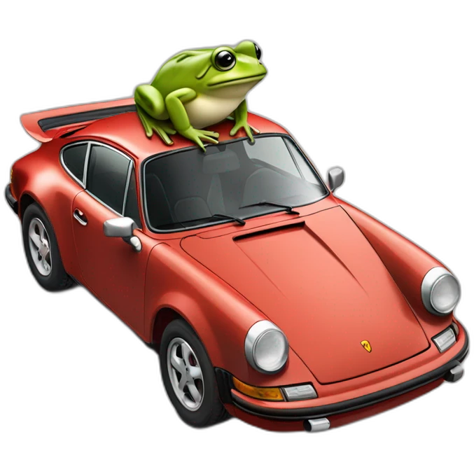 Grenouille dans une porche 911 emoji
