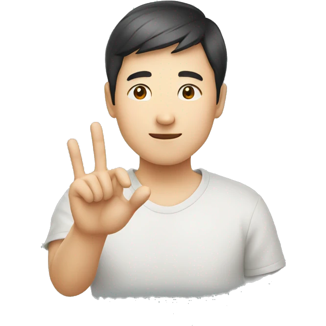 chinese guy say thanks with hand sign emoji