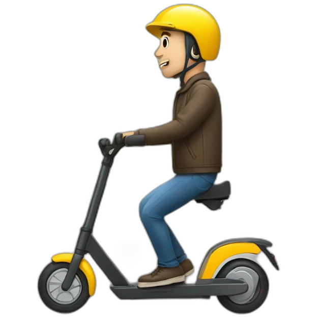 Homme qui tombe d'une trottinette électrique  emoji