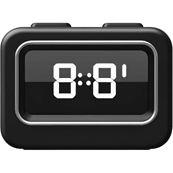 rectangular digital alarm clock with no time on emoji