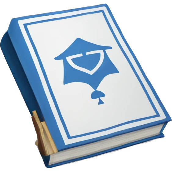 Education book, book, blue, white, emoji