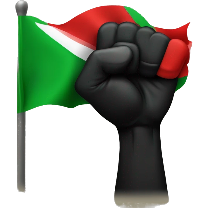 Black Power Fist and Red Black Green Flag  - Juneteenth - Freedom is NOT free ! emoji