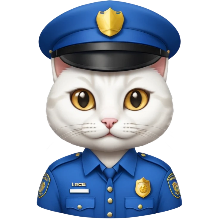 white cat police emoji