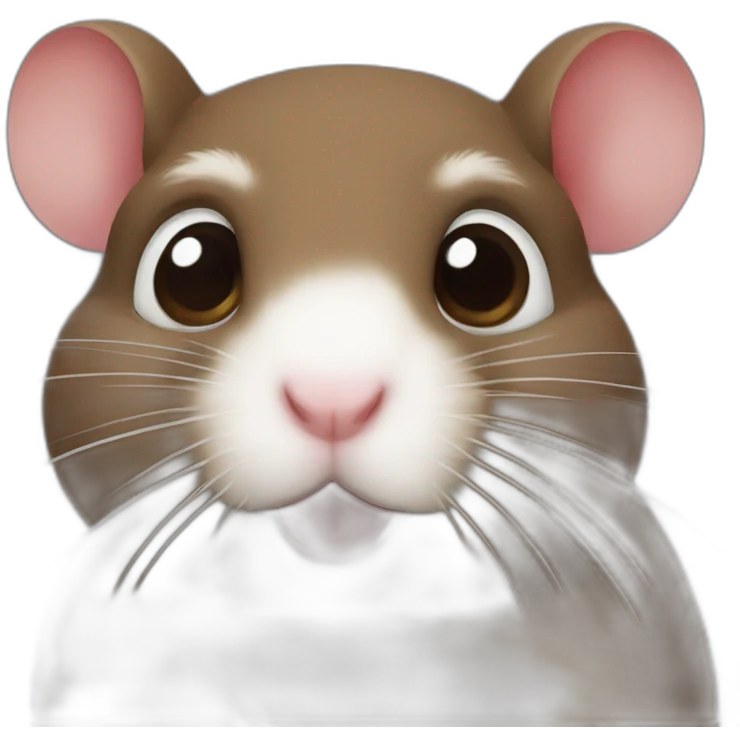 dark brown gerbil with white belly emoji