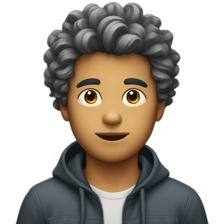 boy with a lot of hair emoji