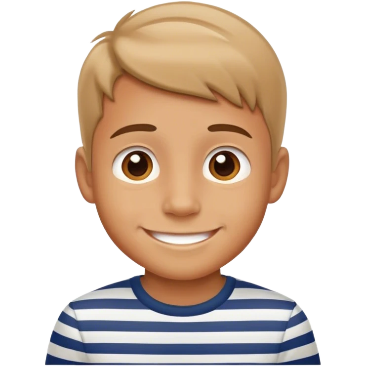 smiling boy in striped shirt emoji