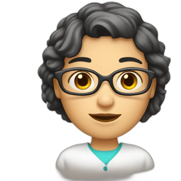 Frau mit dunklem Haaren und buch emoji
