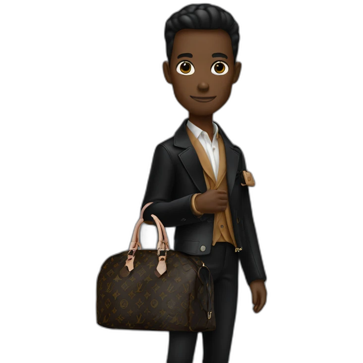Homme noir, en Louis Vuitton  emoji