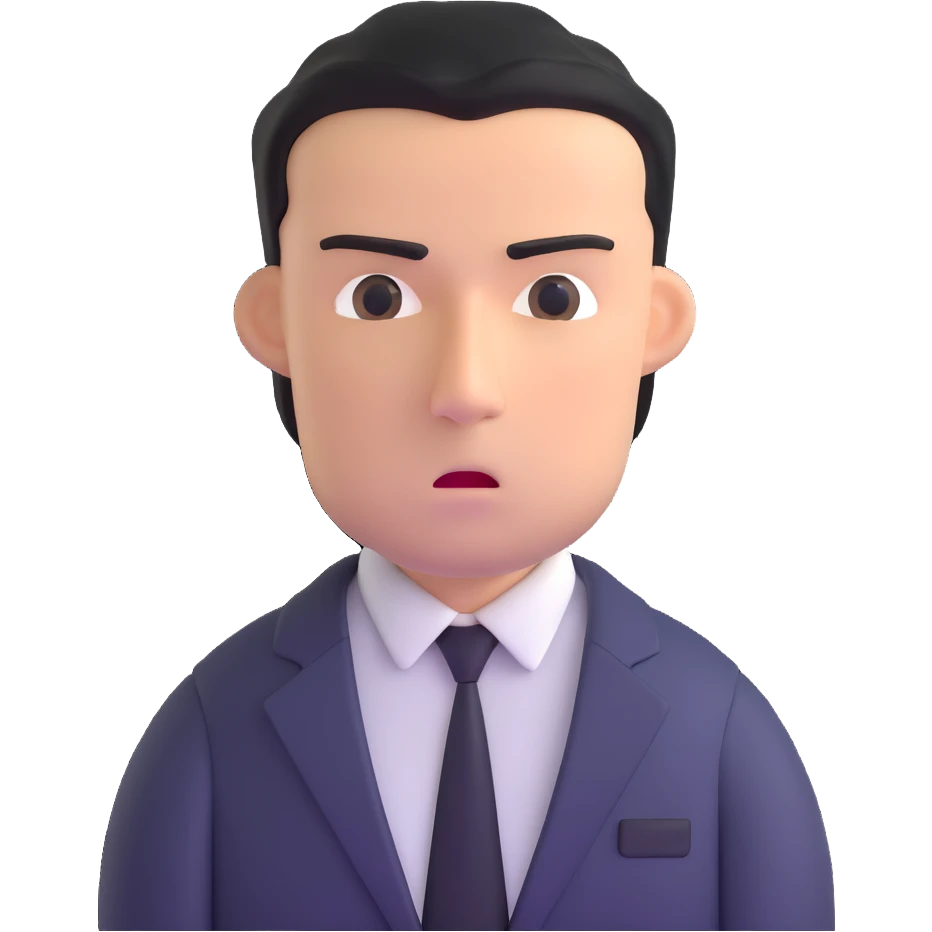 business man with judgmental expression emoji