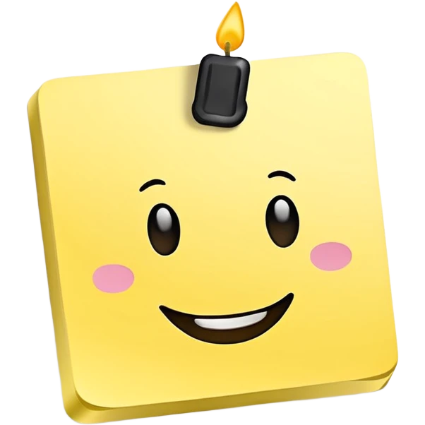 Sticky note with happy birthday  emoji