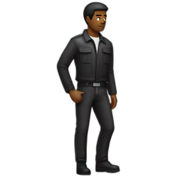 Homme noir émotion  fatigué épuisé  emoji