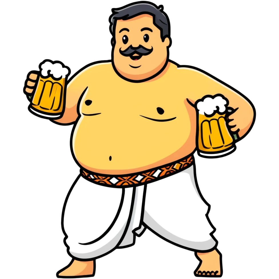 hot dad bod dancing, middle-aged man with slight beer belly dancing with confidence and energy emoji