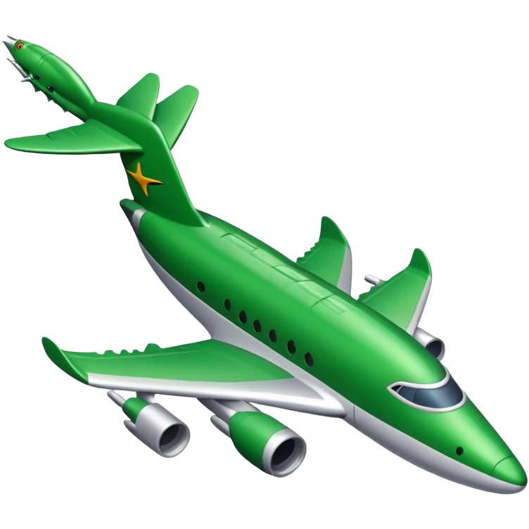 Eine Mischung aus einem Krokodil und einem jet emoji