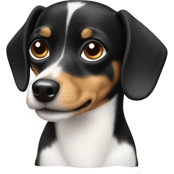 black and white chiweenie emoji