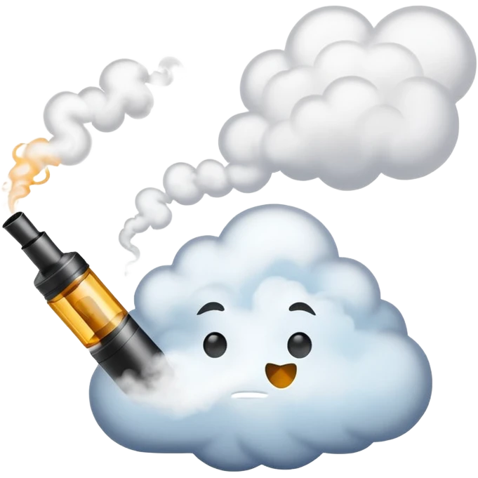 realistic looking vape with smoke coming from the top emoji