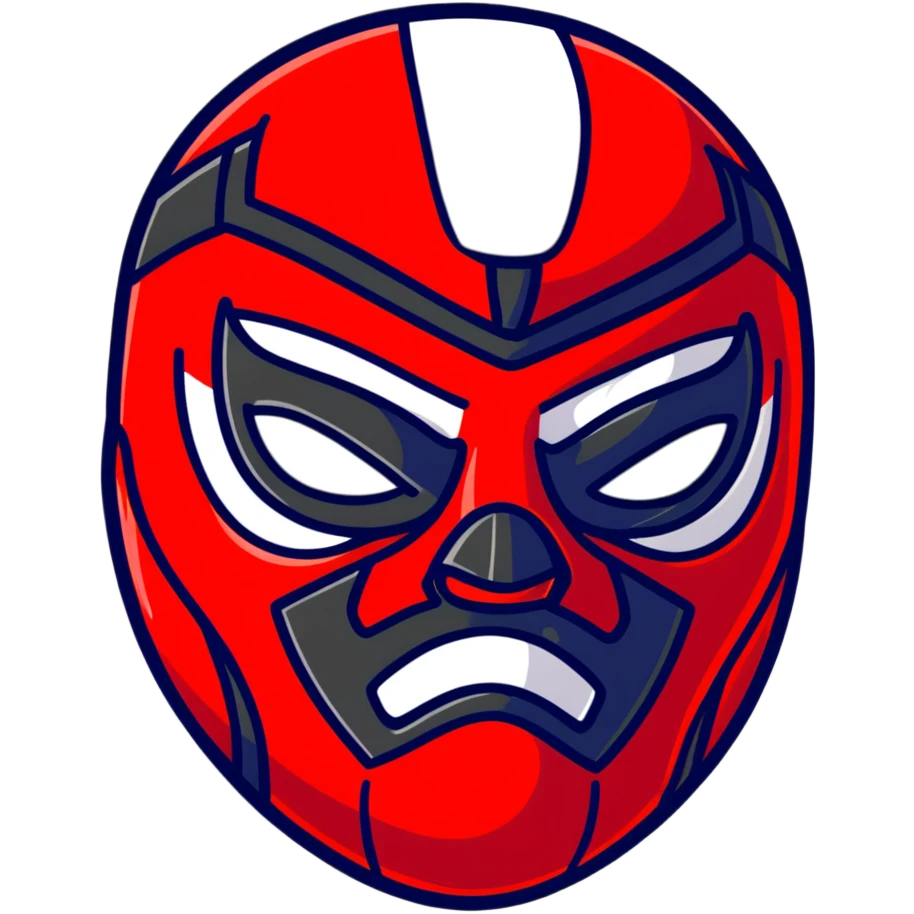 red and black luchador mask emoji