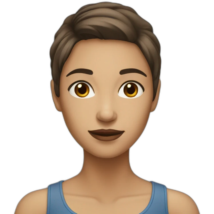 blue-brown-hair-woman-brown-eyes emoji