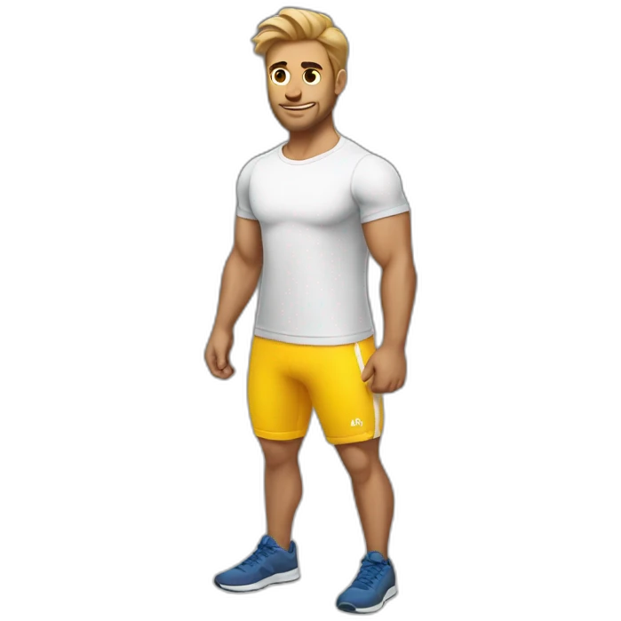 Classic workout clothes for white men swting  emoji