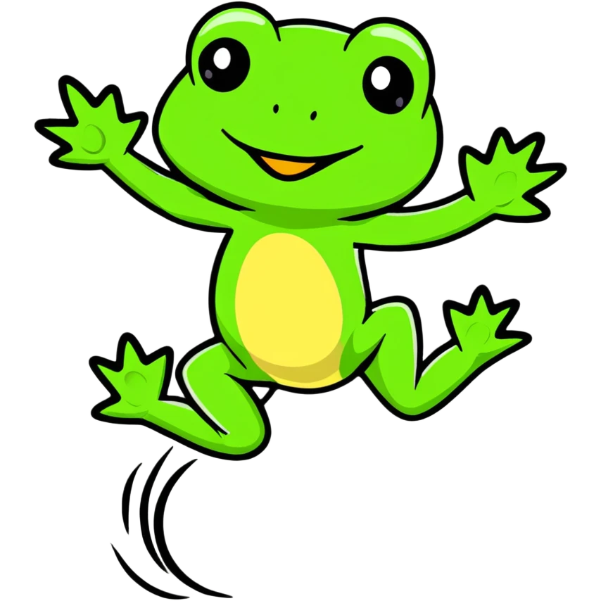 frog with long legs jumping emoji