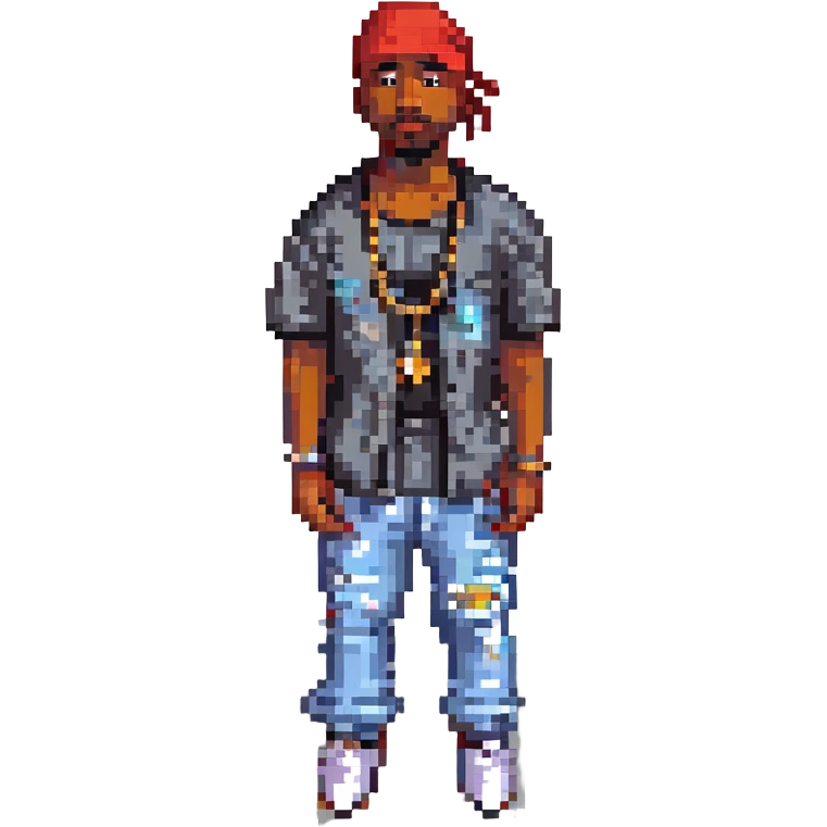 2Pac в полный рост, no background emoji