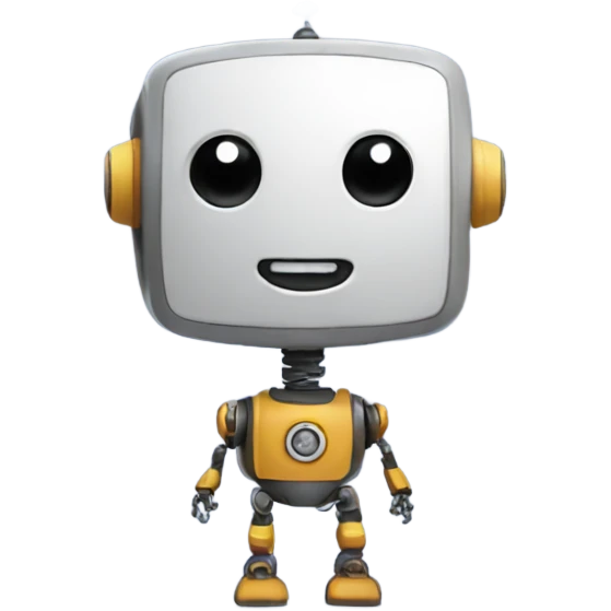 cute robot and a cloud of thoughts emoji