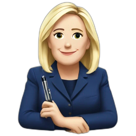 marine le pen avec un pen emoji