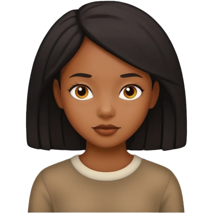 black girl, neutral expression emoji