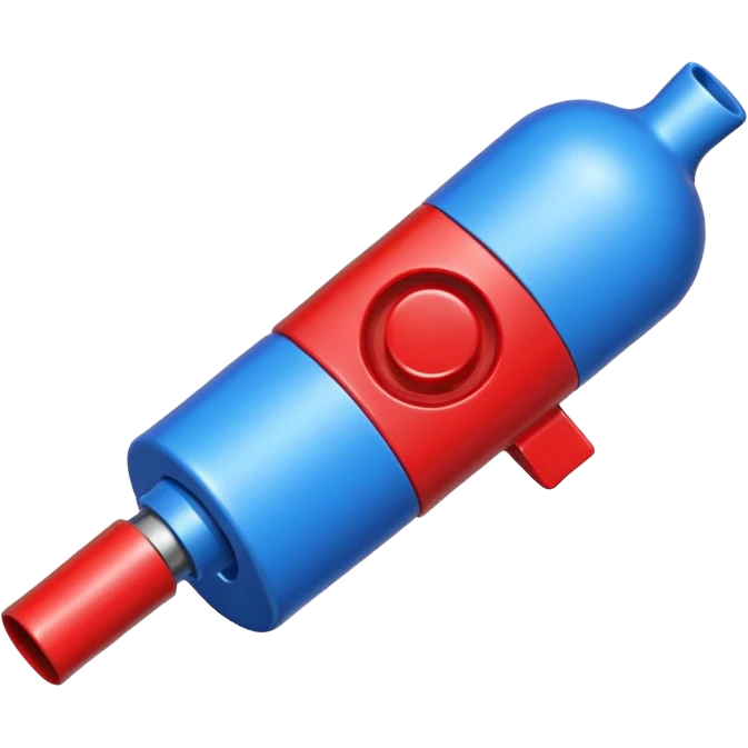 whistle in blue (#00A3E0) and red (#F9423A)  emoji