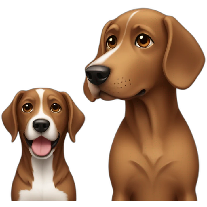 Brown Dog and cut heared owner emoji