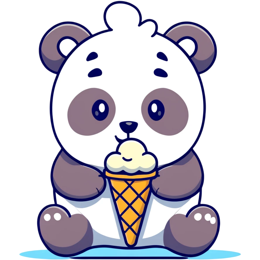 Panda eating ice cream emoji