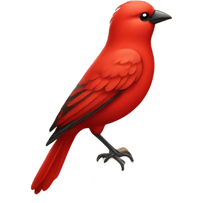 a red  bird emoji