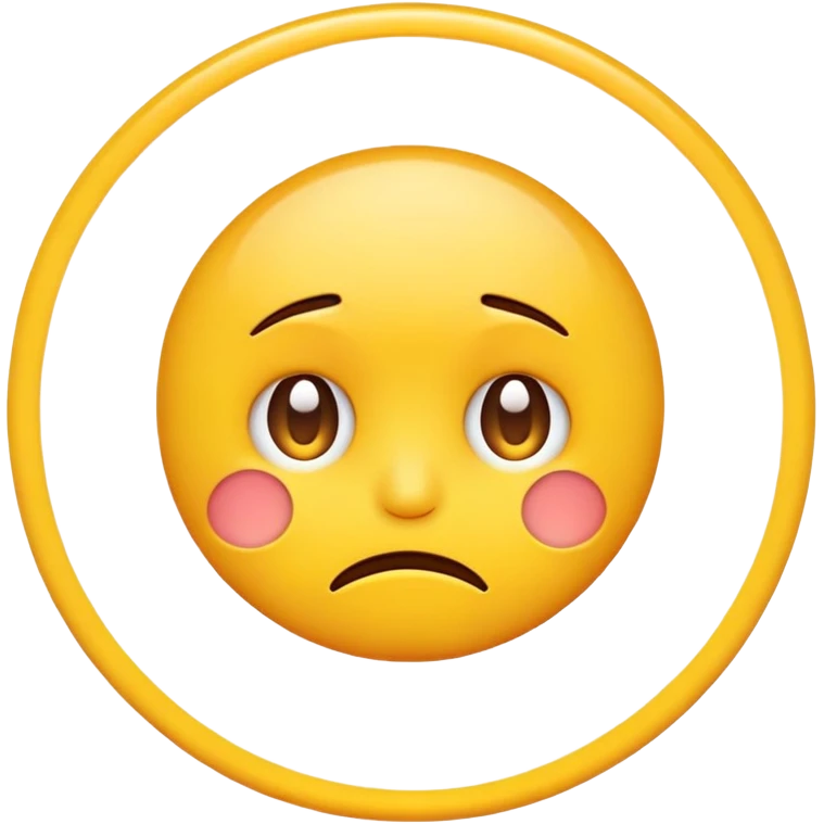 Circle yellow emoji with disappointed face emoji