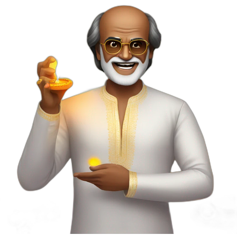 rajinikanth celebrating Diwali festival  emoji